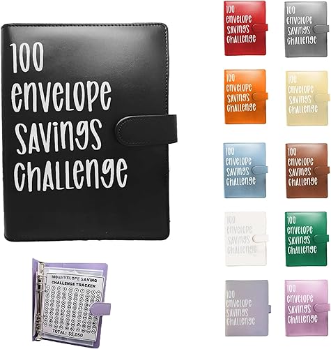 Carpeta de desafío de 100 sobres  Desafío de ahorro de sobres  Carpeta de desafío de sobre, manera fácil y divertida de ahorrar $5,050, carpeta de