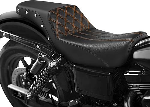 Vista 198 de Asiento de motocicleta para conductor y pasajero, apto para Harley Dyna Wide Glide Low Rider Street Bob Fat Bob FXDF Super Glide Custom FXDC