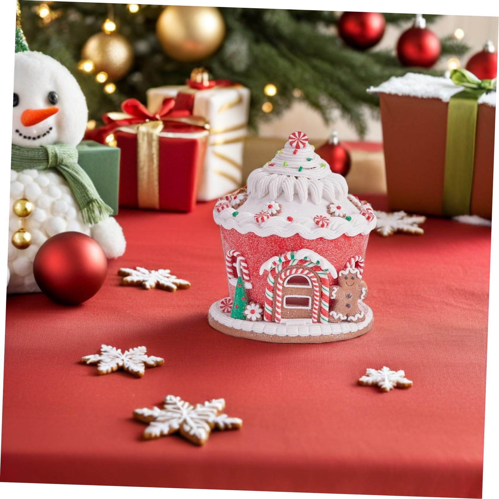 ULTECHNOVO Décoration de Noël Résine Château Artisanal pour Centre de Table Décoration Intérieure Suspendue pour Maison et Sapin