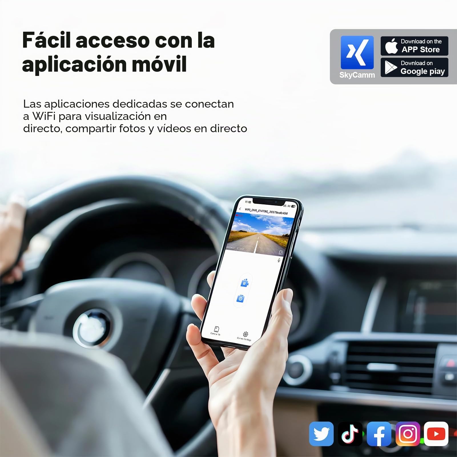 MANGOAL 4K Dashcam Coche, UHD 2160P Aspecto OEM Cámara Coche, Personalizada para Volvo XC60 2018 2019 2020 2021 (Modelo C), T5 T6, Grabación en Bucle, Sensor G, WiFi & App, Tarjeta de 64 GB