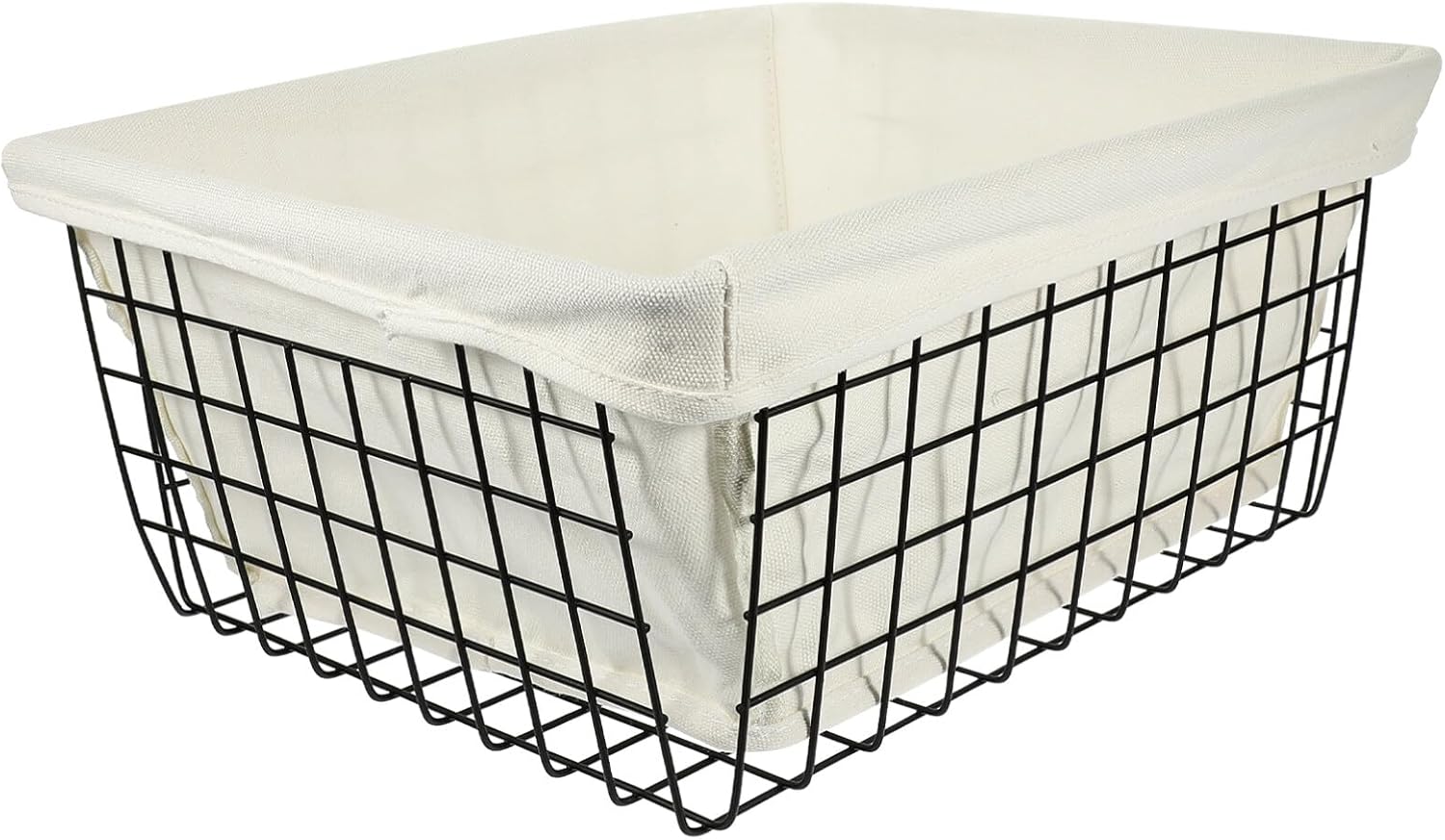 Hemoton Metal Wire Baskets Storage Baskets with Linen
