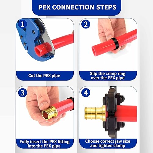 Miniatura 6 de Lidertik PEX Fittings - Conector de acoplamiento recto de 12 pulgada, PEX F1807 de 12 pulgada a 12 pulgada PEX F1807 de latón