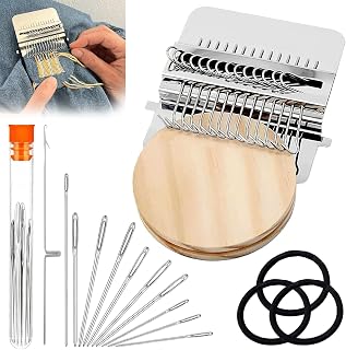 Knit Patch Kit,Patchmaker 2.0 Kit,Darning Loom,Mini Portable Patch Knitpatch, Patchwork Weaving Tool Set for Quickly Sewing Repair, Sewing,Knitting Kits for Beginners Repair Jeans, Socks(28Hooks)