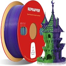Reprapper Dual Color PLA, Coextrusion Filament 1.75mm for 3D Printer, Multicolor Like Matte Rainbow, 2.2lbs 1kg, Matte PLA Purple & Green