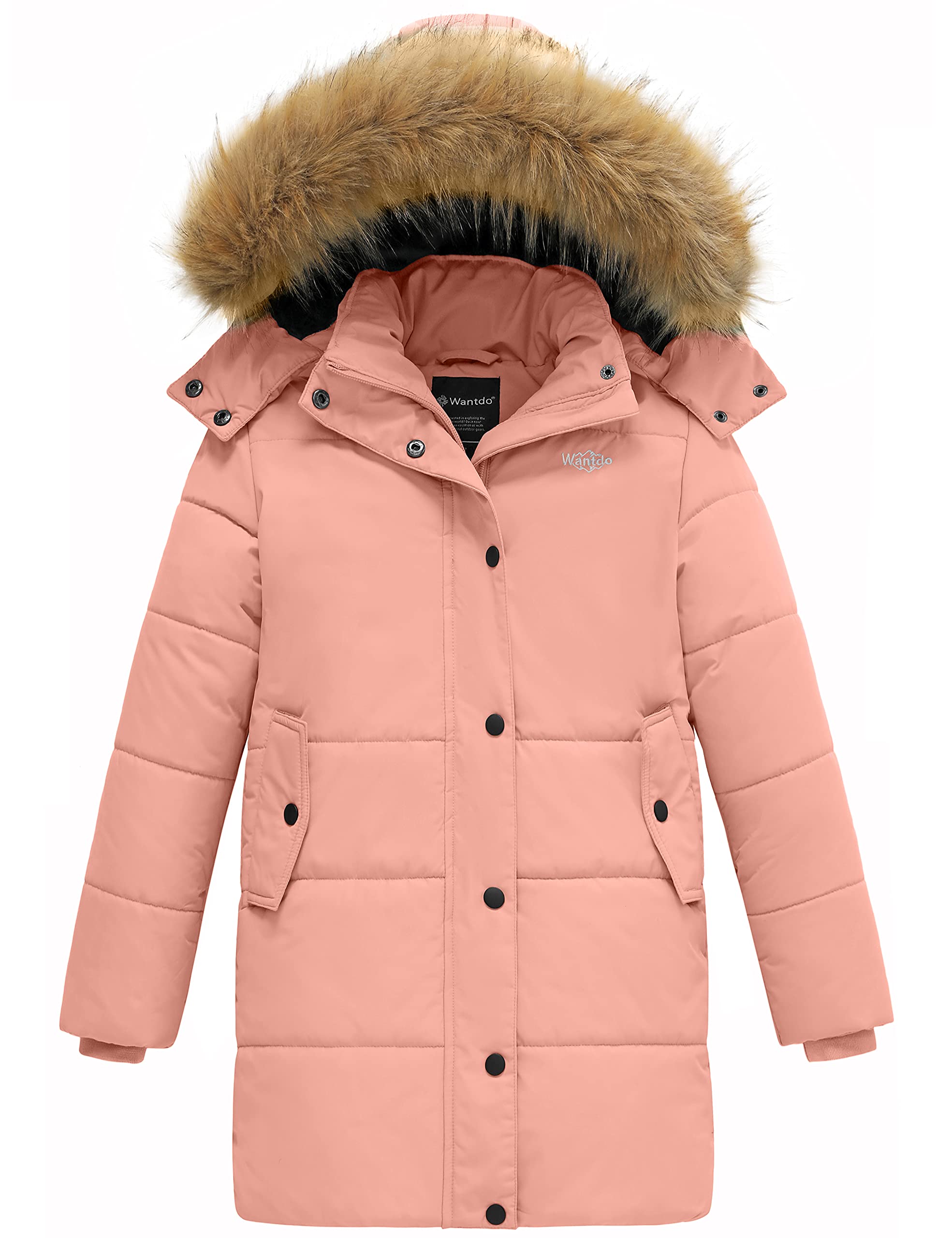 WantdoGirl's Water-Resistant Winter Coat Thicken Fleece Lined Puffer Jacket Hooded Parka