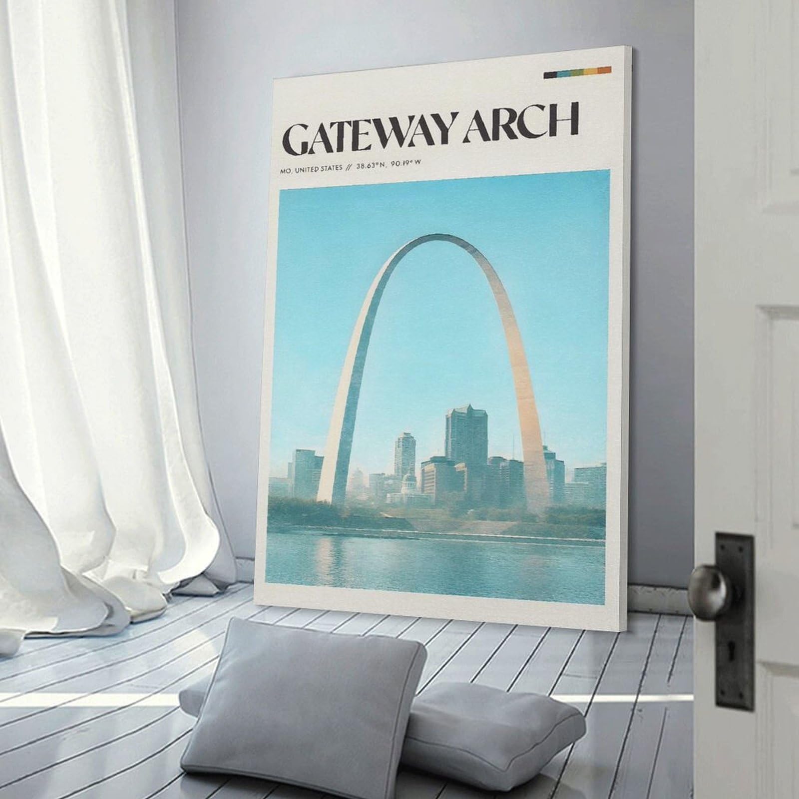 Junmoney Gateway Arch Vintage Room Decor Wall Art, 08x12inch(20x30cm), for Hallway, Lounge Or Guest Room, Gift Idea for Housewarming And Birthdays