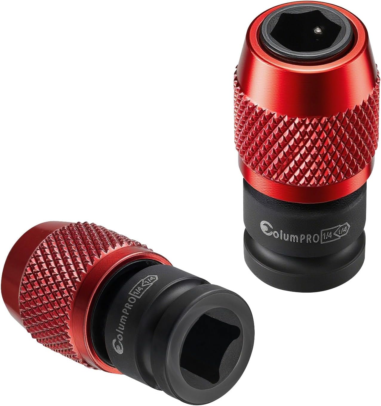 2PCS Impact Wrench Adapters, 1/4” square Drive to 1/4” Hex Shank Converter, Quick Change Bit Holder Adapter for Impact Wrench, Ratchet Wrench