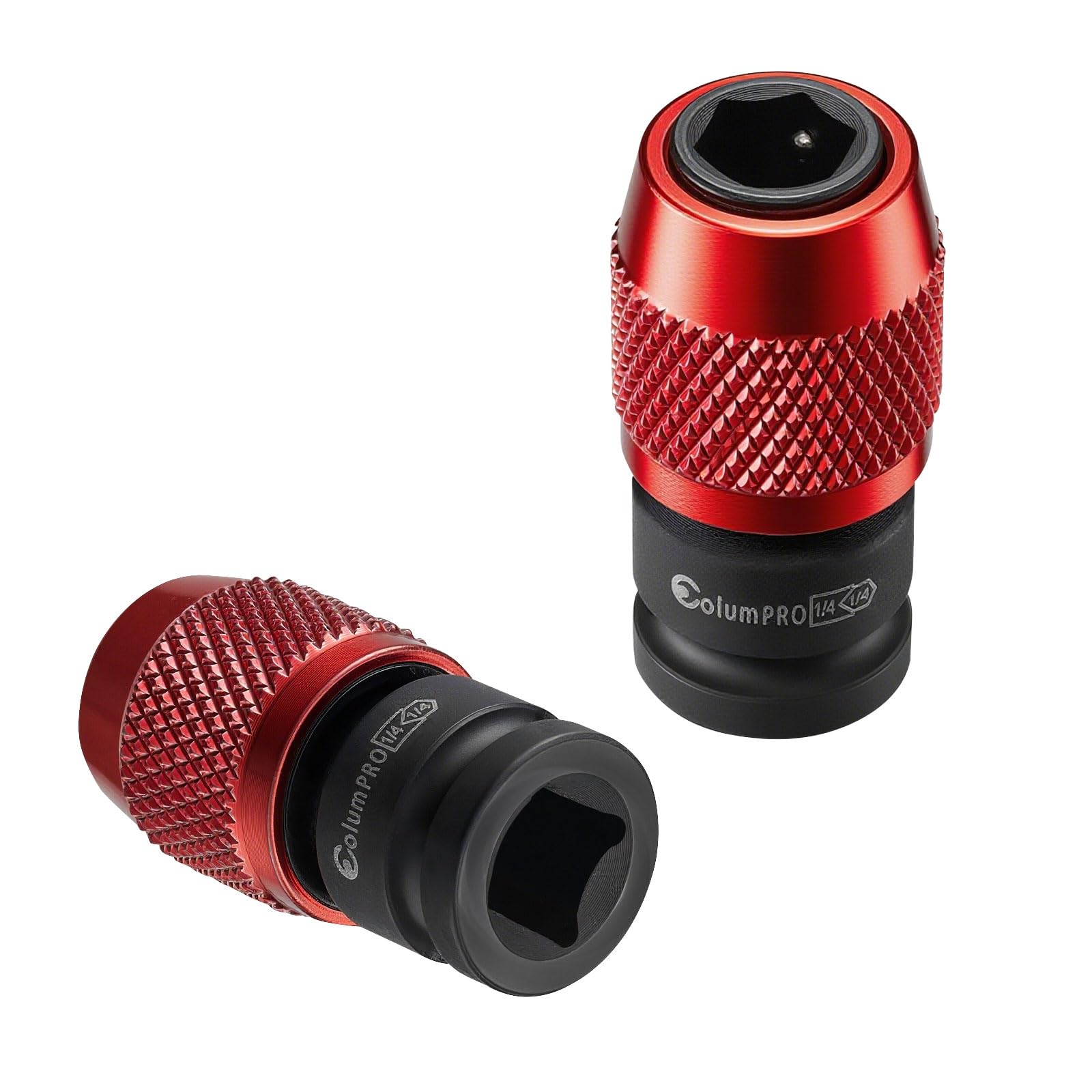 Adaptateur clé à choc carré 6,35mm vers tige hexagonale 6,35mm en lot de 2 pour mandrin