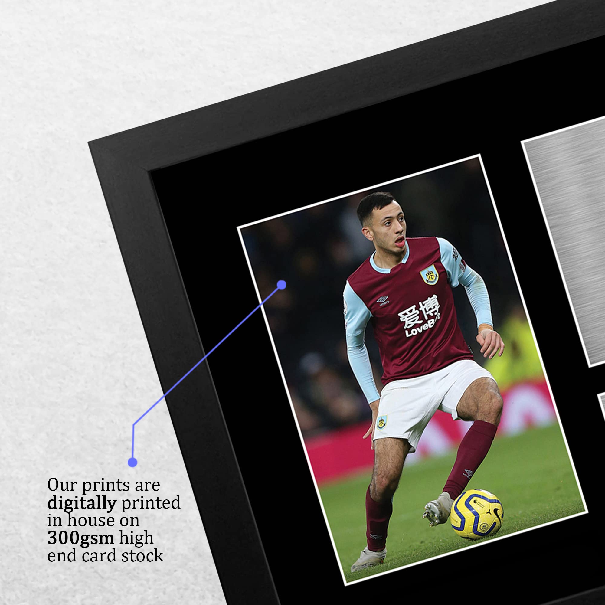HWC Trading FR A4 Dwight McNeil Burnley Gifts Printed Signed Autograph Picture for Football Fans and Supporters - A4 Framed - Image 4