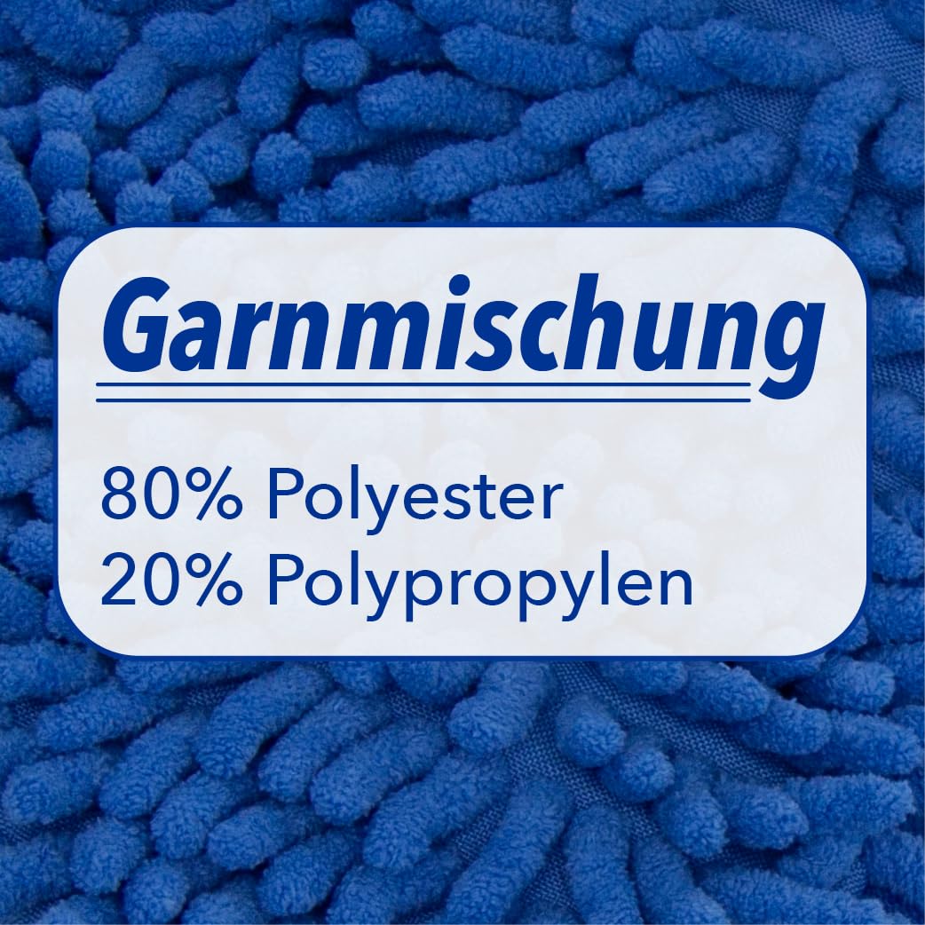 Chenillemopp Basic Wischbezug blau, 50cm - Ersatzbezug für Bodenwischer - Wischmopp Bezug für alle gängigen Klapphalter - Trocken & Nass Reinigung - Bodenreinigung (10x)