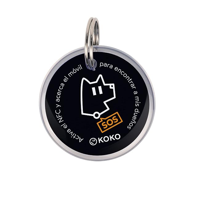 Foto 3 de 6 de Koko - Chapa de identificación NFC para mascotas (Negro)