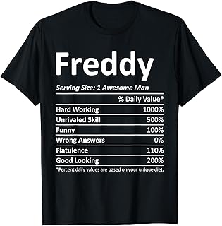 FREDDY Nutrition Funny Birthday Personalized Name Gift Idea T-Shirt