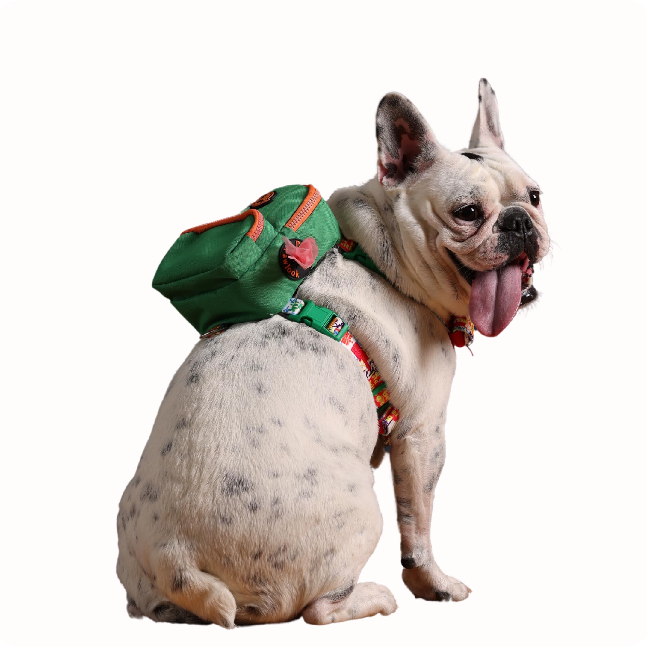 Gimme Five Yeşil Çantalı Göğüs Tasması, Köpek Sırt Çantası – Göğüs Tasması İşlevli, Geri Dönüştürülmüş Malzeme, Ayarlanabilir, Çok Cepli, Recycled