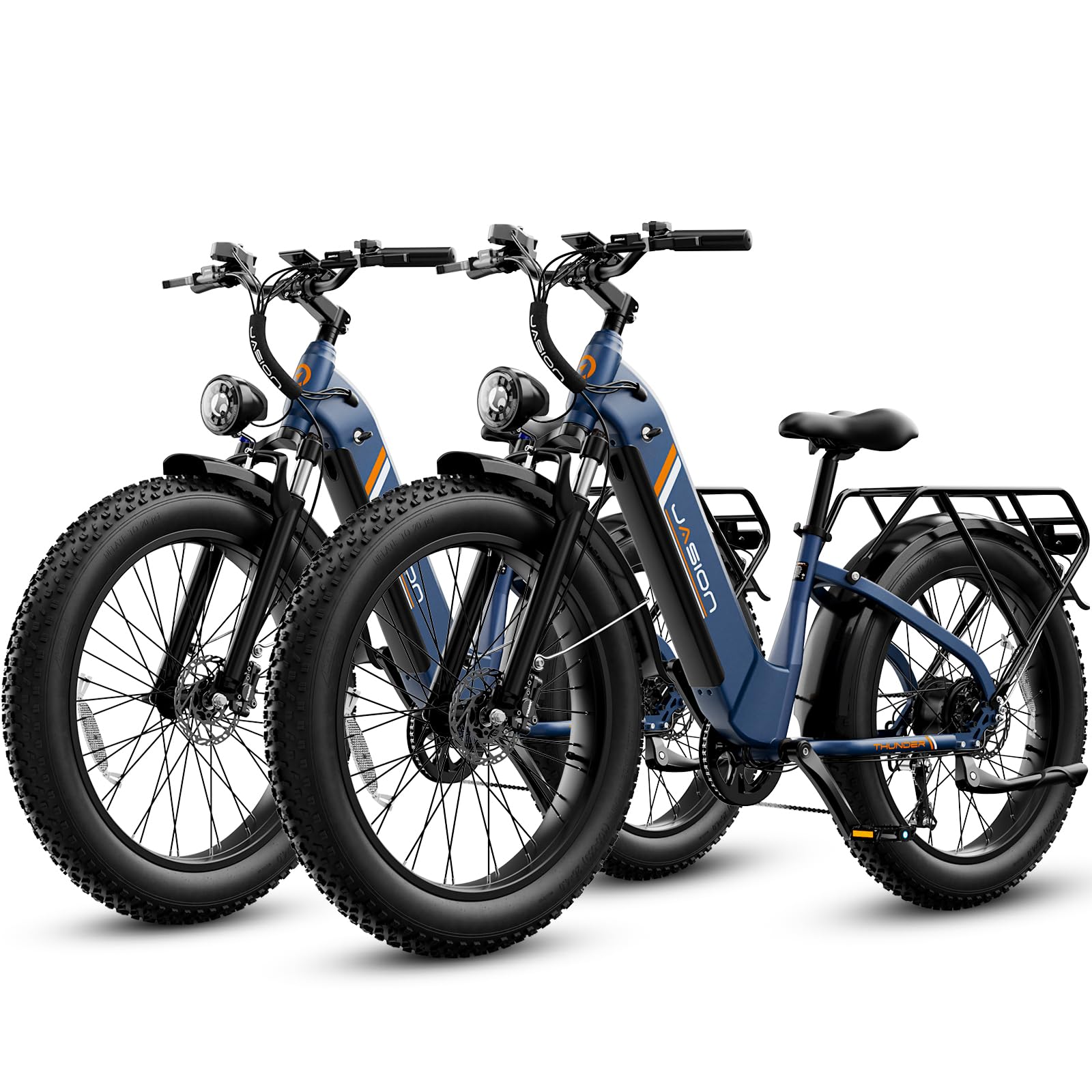 Jasion Thunder Electric Bike for Adults,1800W Peak Fat Tire E Bikes,26''x 4'',80 Miles with 864Wh Removable Battery Ebike, 30+MPH Max Speed Bicycles,Hydraulic Brakes,Front Suspension