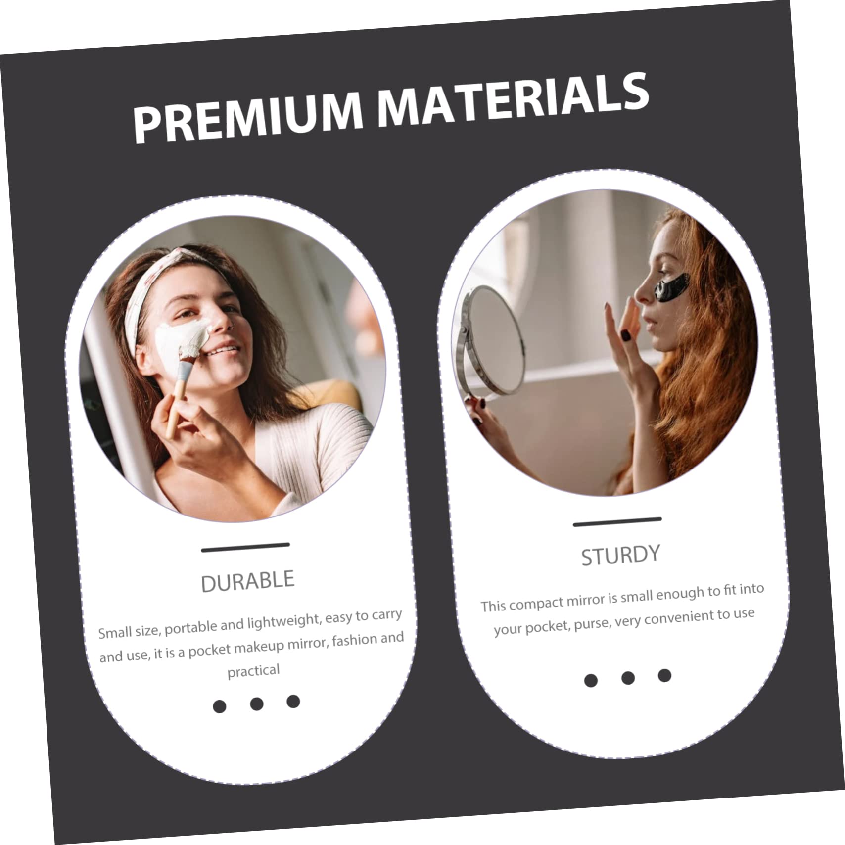 VICASKY 3 Stück Kompakter LED Kosmetikspiegel Faltbarer Handspiegel für Reisen Makeup und Pflege Design Sicher und Praktisch Handtaschen