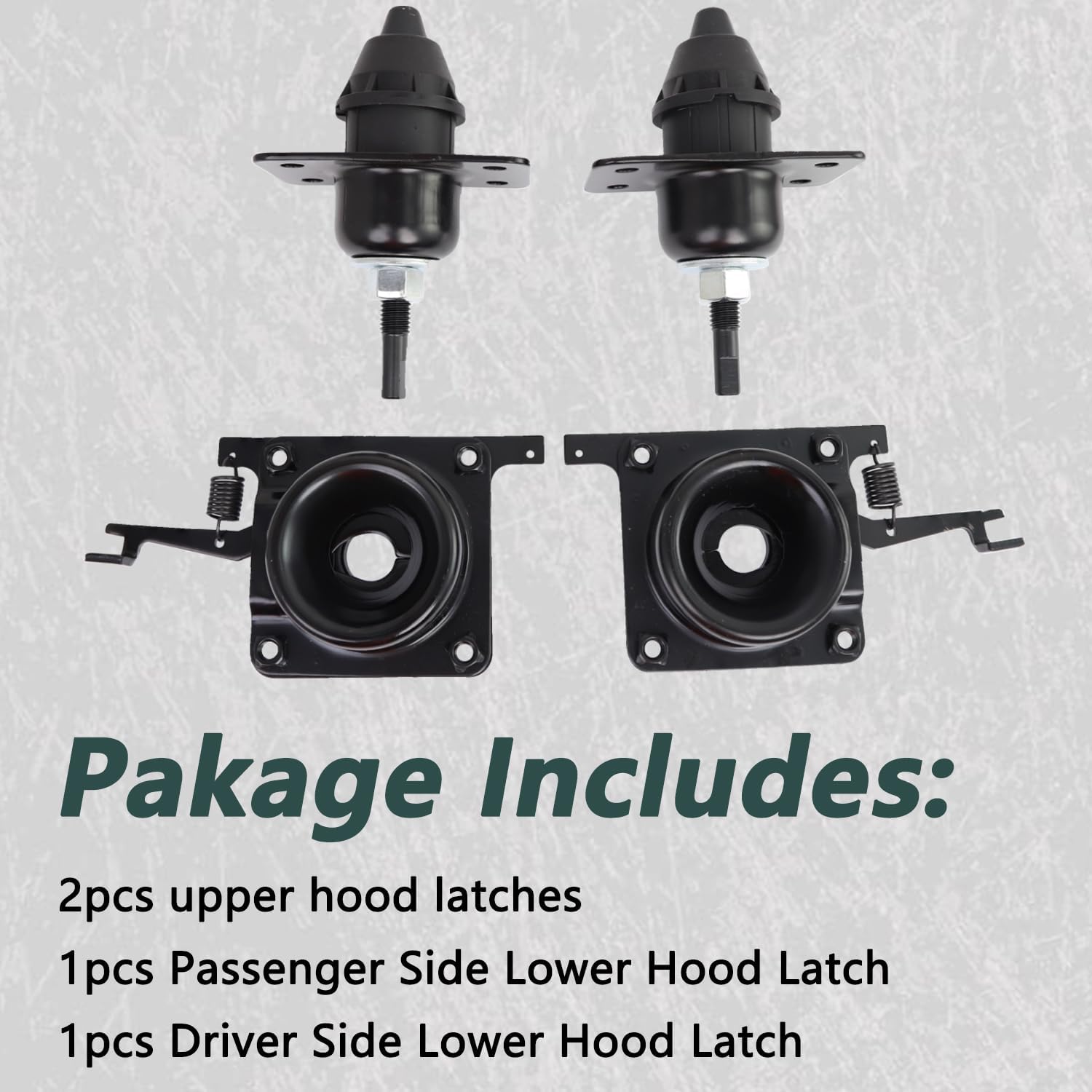 4PCS Upper and Lower Latches & Hood Release Latch, Compatible with Volvo VN VNL Latches (2004-2018), for 20498998 8074938 20565619, for Driver and Passenger Side