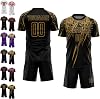 Fancsutom Custom Soccer Jerseys Sets Personalized Flash Patten Sports Pullover T Shirts and Shorts for Men Women Youth