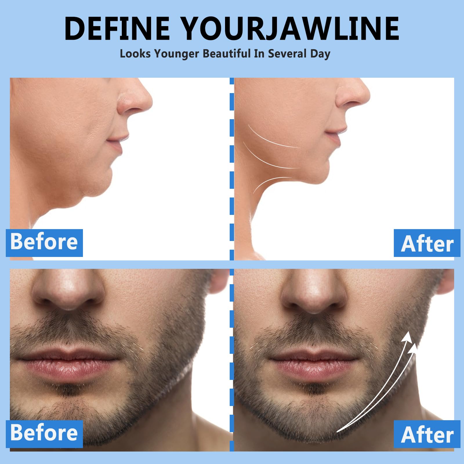 Silikon Jawline Trainer 3 Verschiedene Widerstandsstufen Kiefer Trainer Jaw Exerciser für Männer und Frauen Jawline Toner und Schöne Kieferlinie (6Pcs)