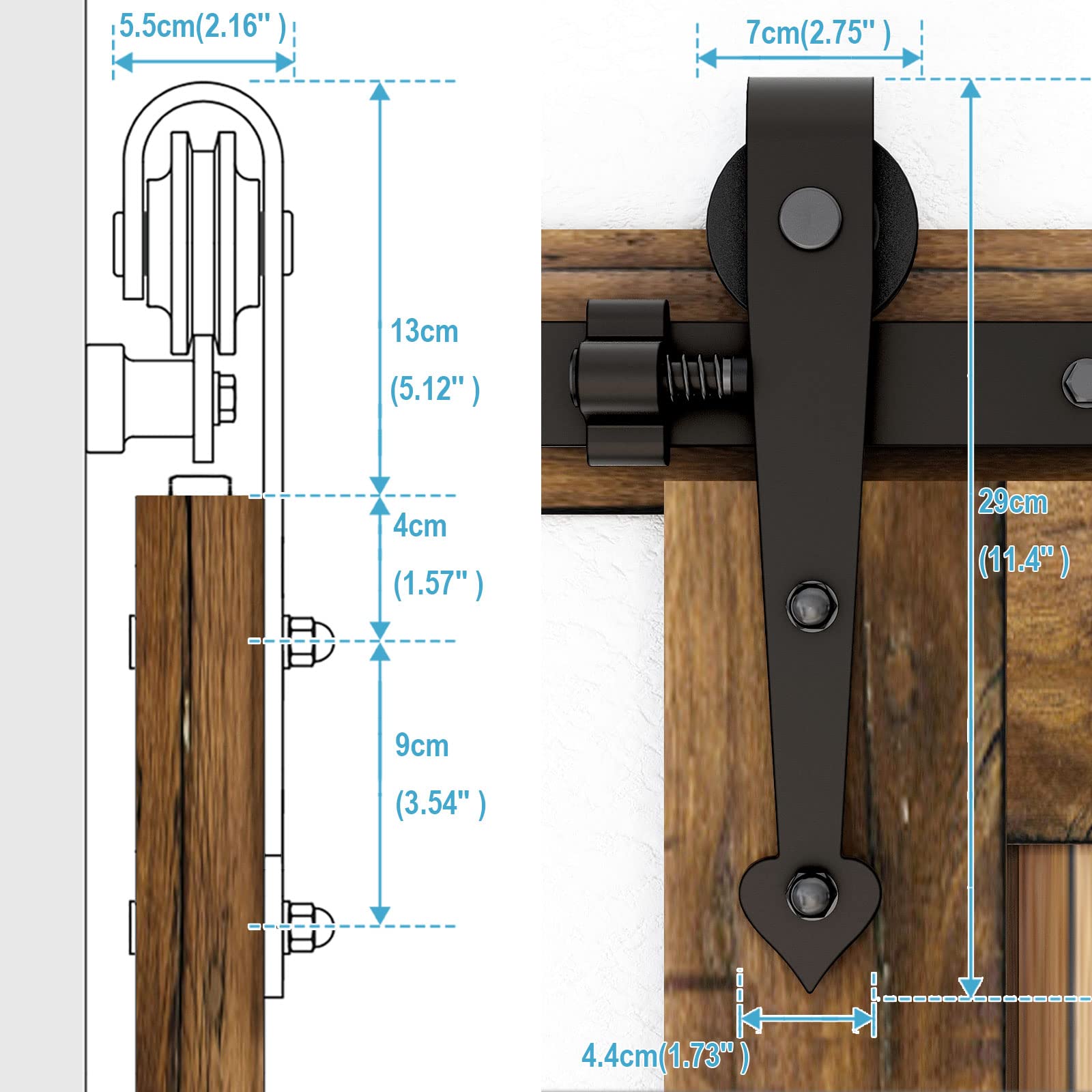 6FT/182cm Sliding Barn Wood Door Hardware Closet Track Kit - View #12