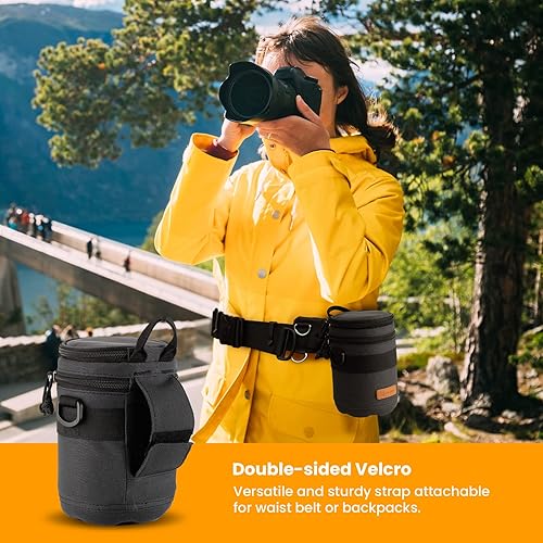 Vista 22 de TARION Funda rígida para lente de cámara profesional, bolsa acolchada para lente de cámara, bolsa de transporte para lente DSLR SLR, a prueba