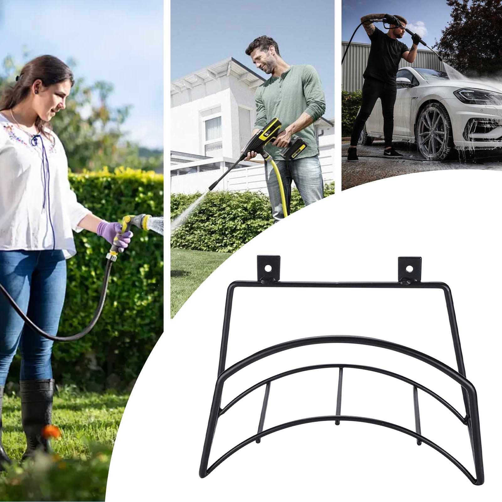 Portabagomma – Ganci organizer per tubi resistenti, resistente alle intemperie, design resistente alla ruggine e robusto, comoda soluzione per riporre oggetti, strumento da giardino di alta qualità