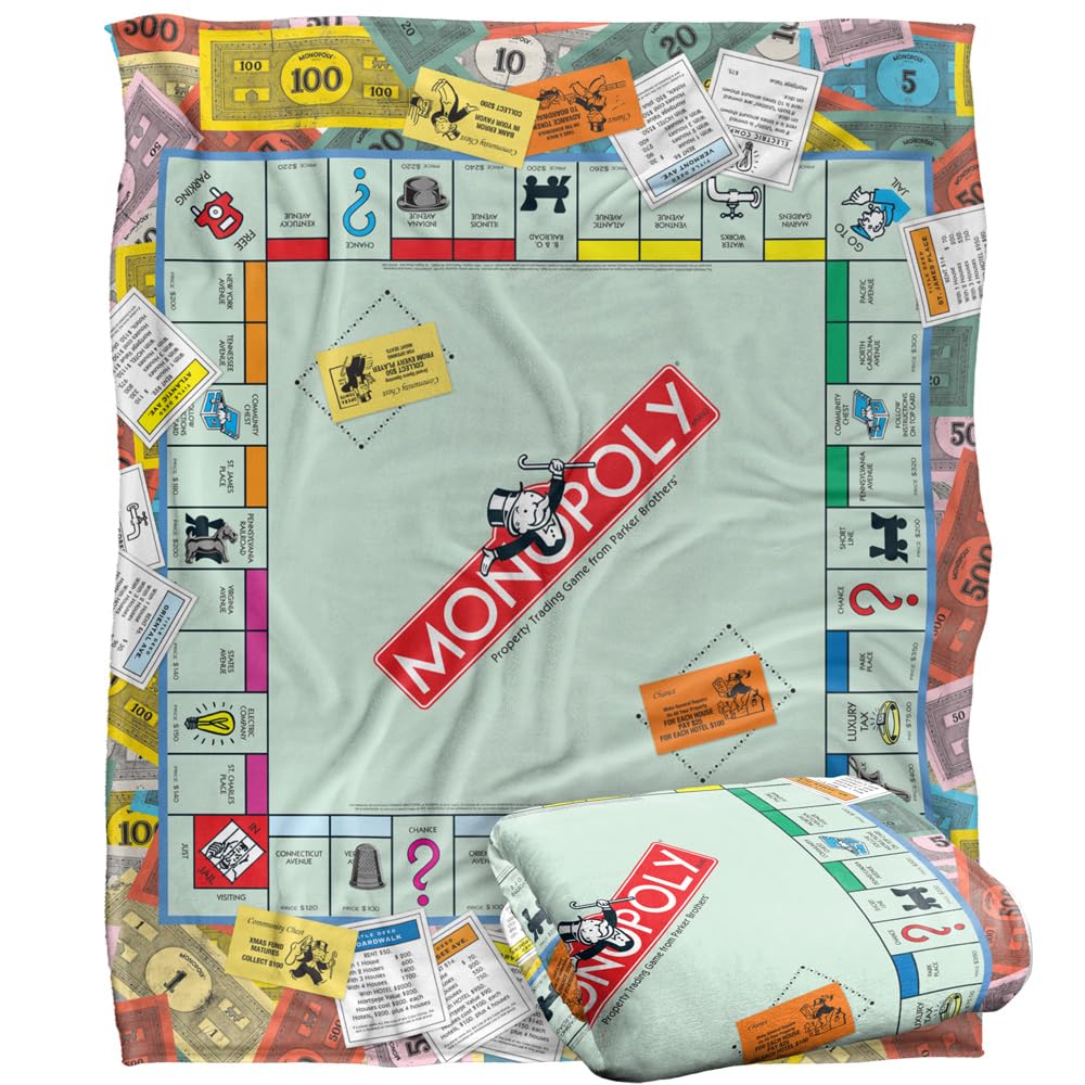 Plaid Monopoly LOGOVISION haut de gamme au fini soyeux et douceur premium