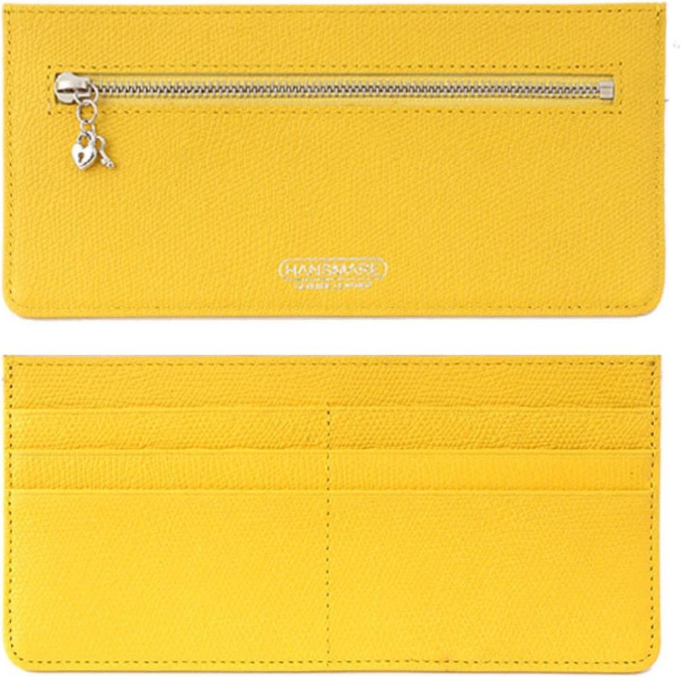 HANSMARE] Credit Card Slim Genuine Leather Long Wallet Zipper pocket purse, Multi-funtion thin long wallet with zipper for Clutch Bag.