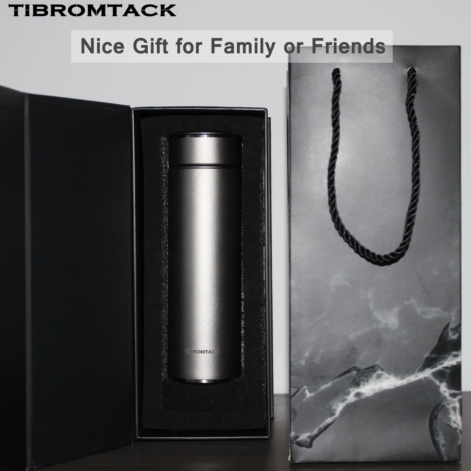 Isolierte Wasserflasche aus Titan, 320 ml, doppelwandig, Vakuumflasche, leicht, auslaufsicher, Business-Thermosflasche für Arbeit, Geschäftsreisen, Sessions