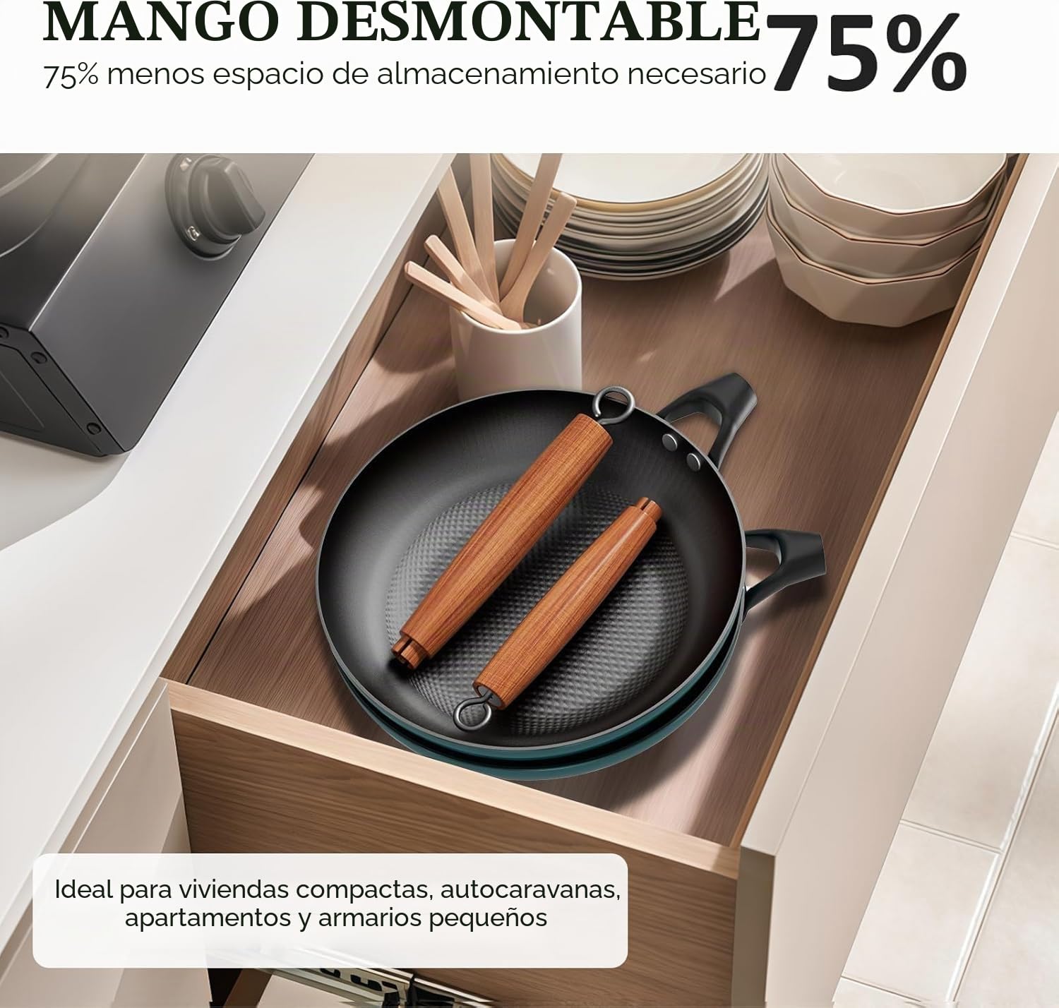 YUTANN Juego de Sartenes de Hierro Fundido Pre-sazonadas, Set de 3 Piezas, Apta para Inducción, Gas y Horno, Antiadherente Natural, Cocina Profesional