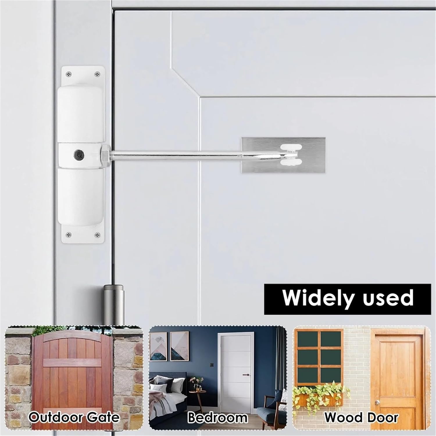 Automatic Spring Door Closer 90 Degrees Position Stop Buffer Speed Regulation Furniture Door Closing Device Hardware Home 1Pcs