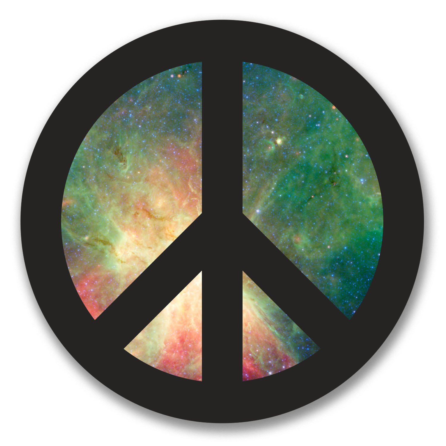 Destinationvinyl Multi 2 X 10Cm Peace Vinyl Sticker Symbol Camper Van Badge Surf Stars Space #6363 (10Cm X 10Cm)