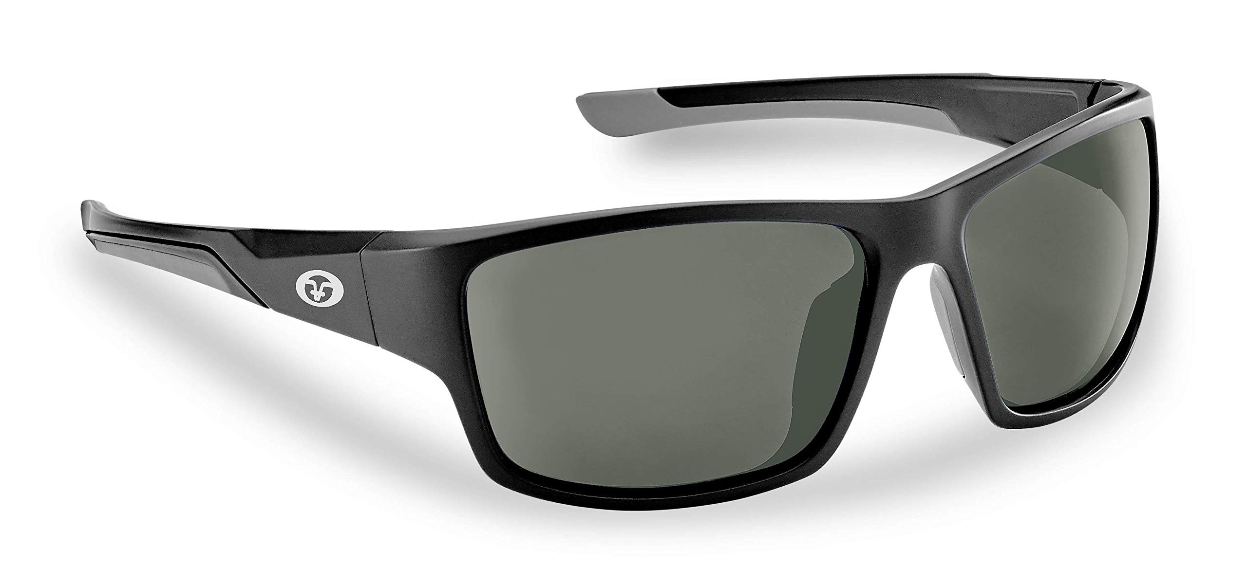 Fling Fisherman 7712BS - Occhiali da sole polarizzati, montatura nera opaca, lenti fumé