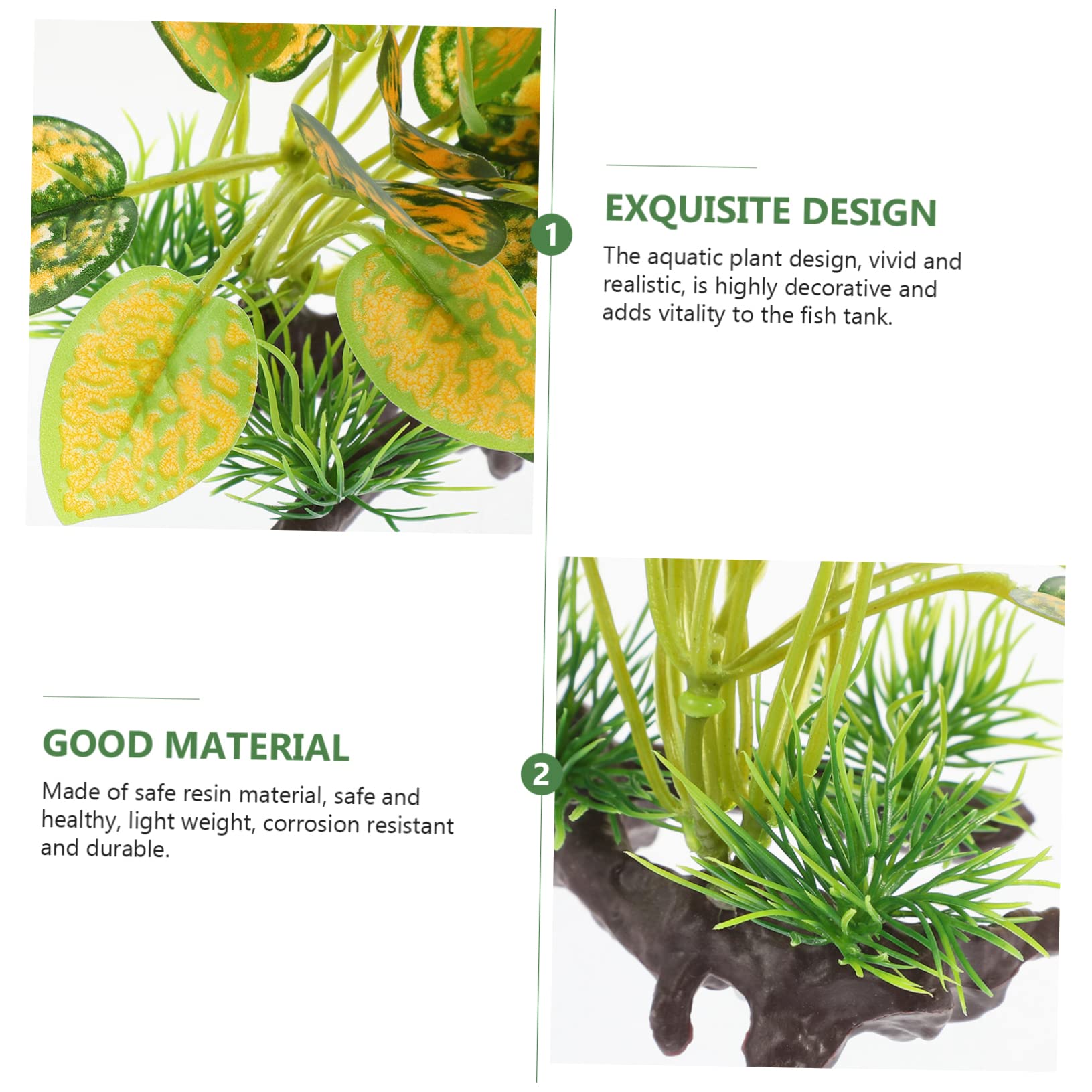 OUNONA 3 Set Ornamenti Di Piante Acquatiche Simulate Piante Da Terrario Arredamento Pianta Contenitori Piante Finte Per Acquario Accessori Per Acquari Resina 3 Pezzi * 3