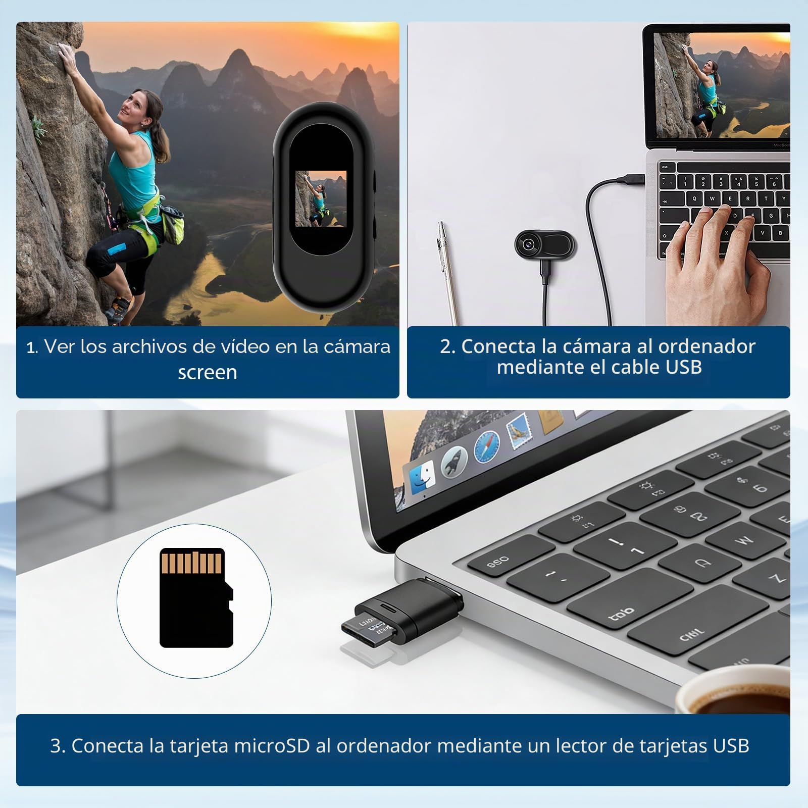 Cámara de Acción, 1080P HD & Clip Giratorio de 360° Camara Deportiva, Mini Cámara de Cuerpocon Imán mit 0,85 pollici Pantalla, Cámara para Casco/Moto Deportivo con Visión Nocturna