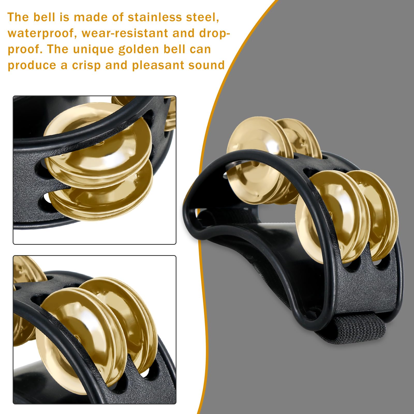 Tambourin de pied - TMISHION - Jingle Bell Instrument de Percussion - Accessoire Musical pour