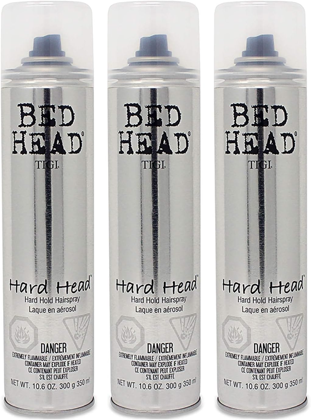 BED HEAD HARD HEAD HAIR SPRAY 385ML X 3 EXTRA FIRM HOLD HAIRSPRAY + TRACK, 385 ml (Pack of 3)