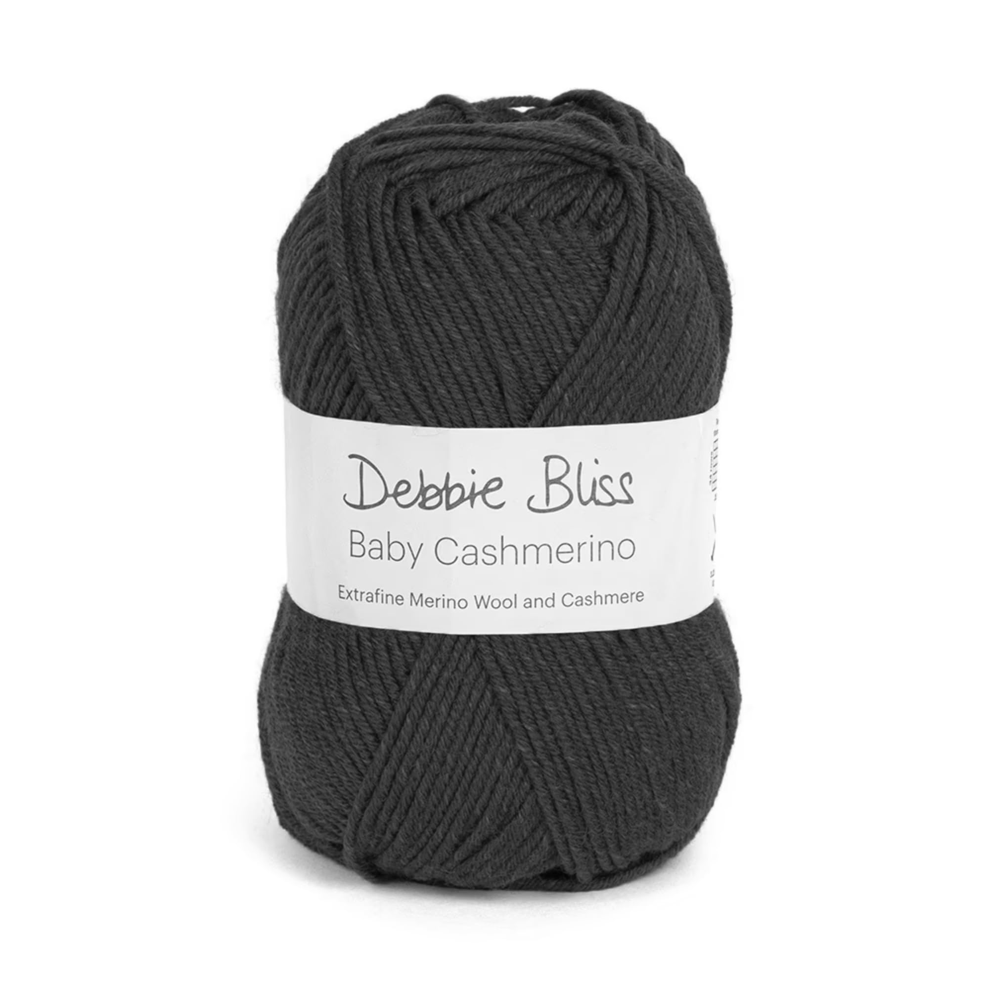 Debbie Bliss Baby Cashmerino Yarn 1.76oz (50g), 137 Yards (125m) - Black Sport Weight for Crochet or Knitting - Mashine Washable Wool, Acrylic,