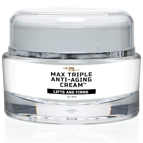 Max Triple Crema antienvejecimiento con vitamina C - Levanta y firme - Crema facial antiarrugas - Apoya el tono de la piel e hidratación uniformes -