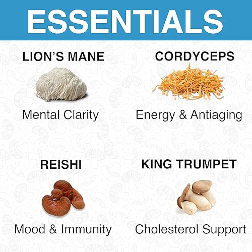 Miniatura 4 de REKEMEND Suplemento de hongos para apoyo inmunológico contiene extractos de melena de león cordyceps y hongos Reishi - 60 cápsulas