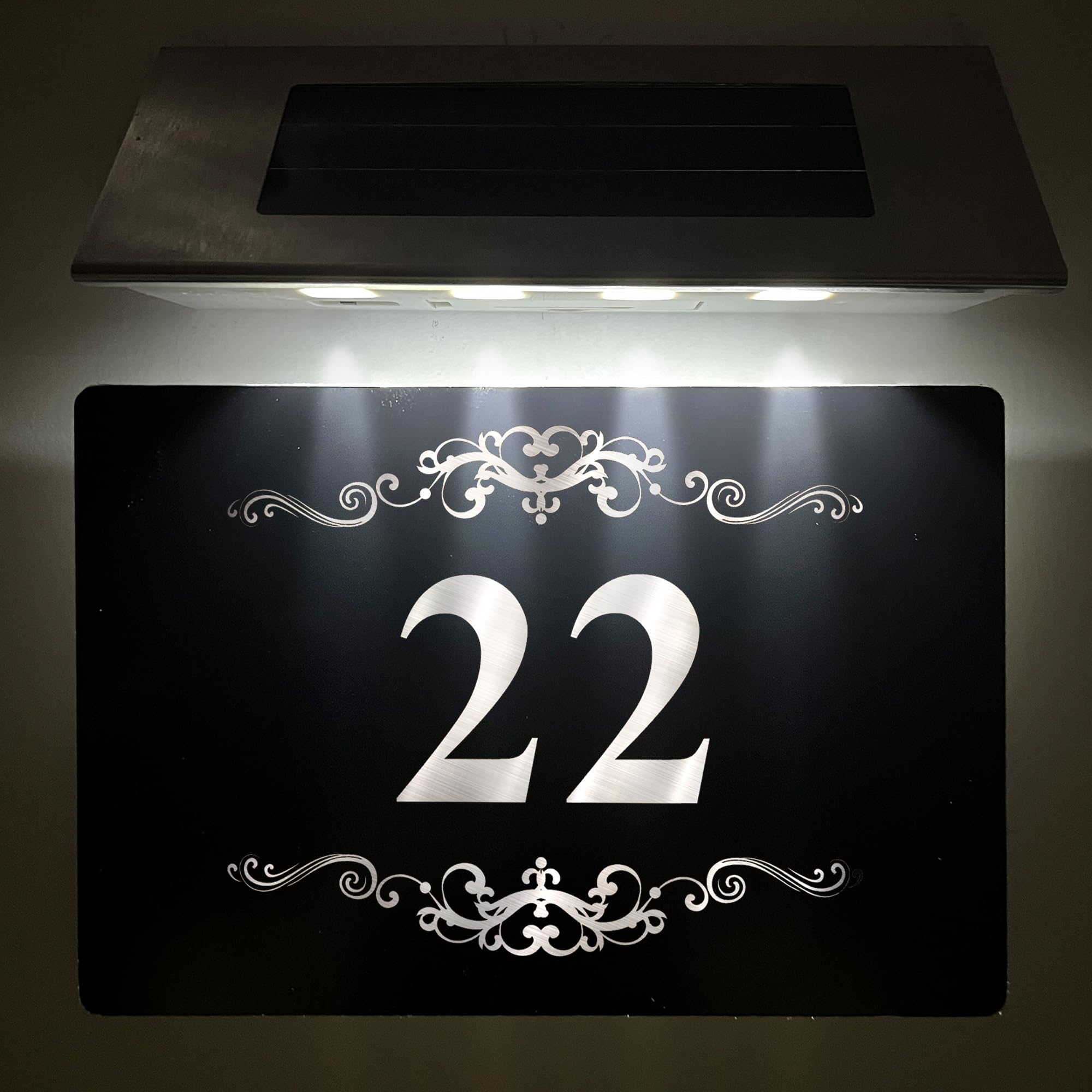 House Name Plaques Personalised Signs for Outside Black Aluminium Door Sign Custom House Number Plaque Door Number Plaque for Gate (Design 1) โ image 1