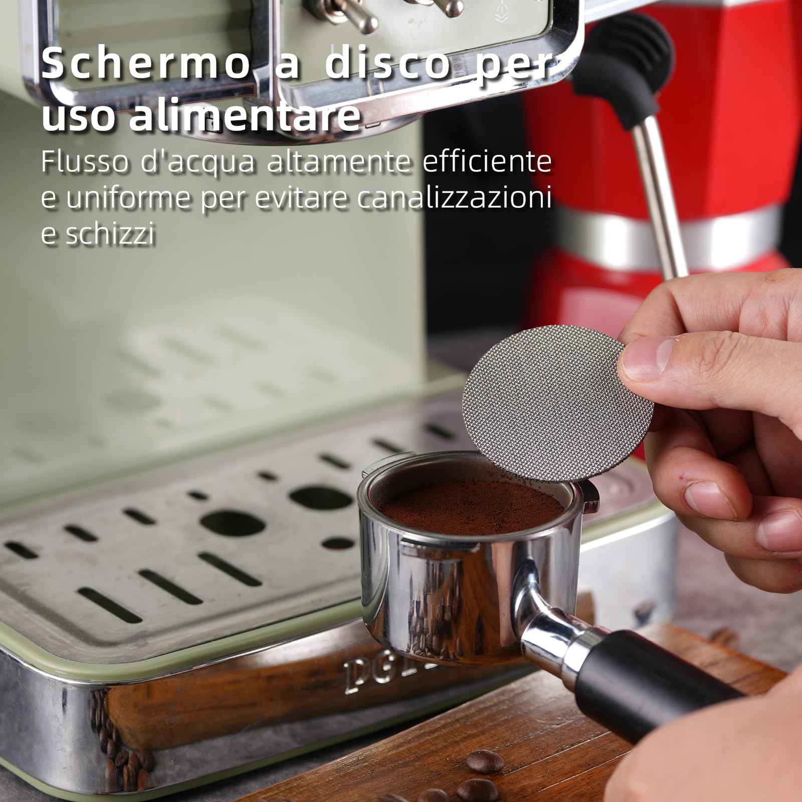 Kit Accessori Caffè Espresso 51 mm, WDT Tool, Anello Dosatore e Puck Screen 51 mm, Set Barista per Portafiltro 51mm, Accessori per Macchine da Caffè Espresso