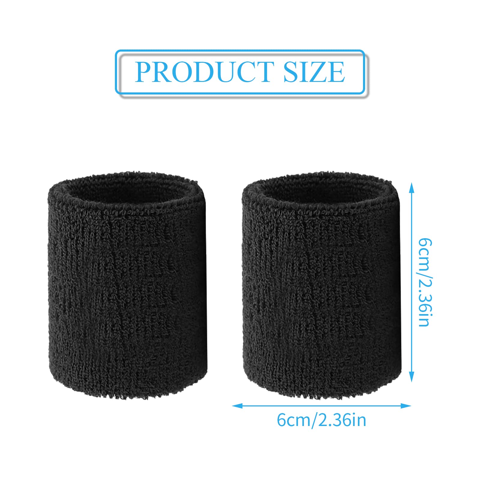 6 Pezzi Polsino Sportivo, Polsini Sportivi in Cotone Braccialetti Sportivi per Bambini Polsino Fpolsini Sportivi Traspirante Sudore Assorbente Fasce da Polso per Sport, Basket, Ginnastica