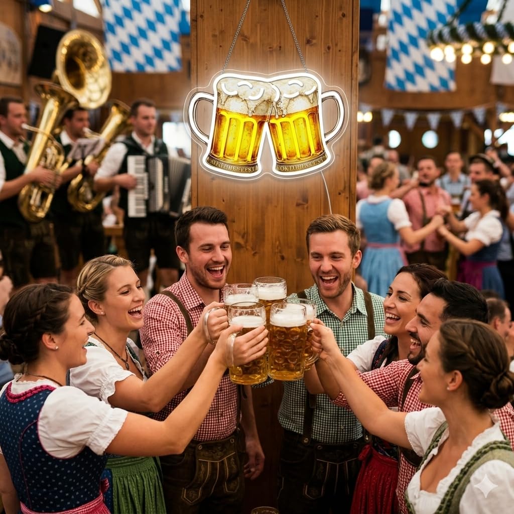 Retro piwo neonowa tabliczka OKTOBERFEST LED Sign do dekoracji
