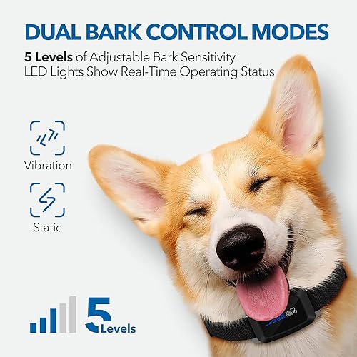 Miniatura 2 de DOG CARE Rechargeable Bark Collar - Dog Bark Collar with Intelligent Bark Control, Vibration, Effective Sound, Shock Modes Training Collar with 5