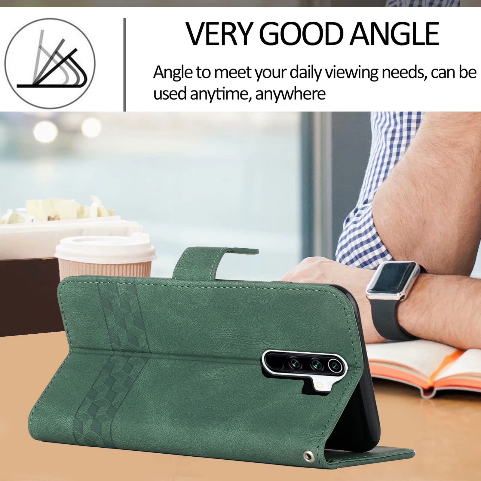 Custodia Portafoglio Momoka Per Redmi Note 8 Pro Pelle Magnetica Con Supporto E Cordino - 3