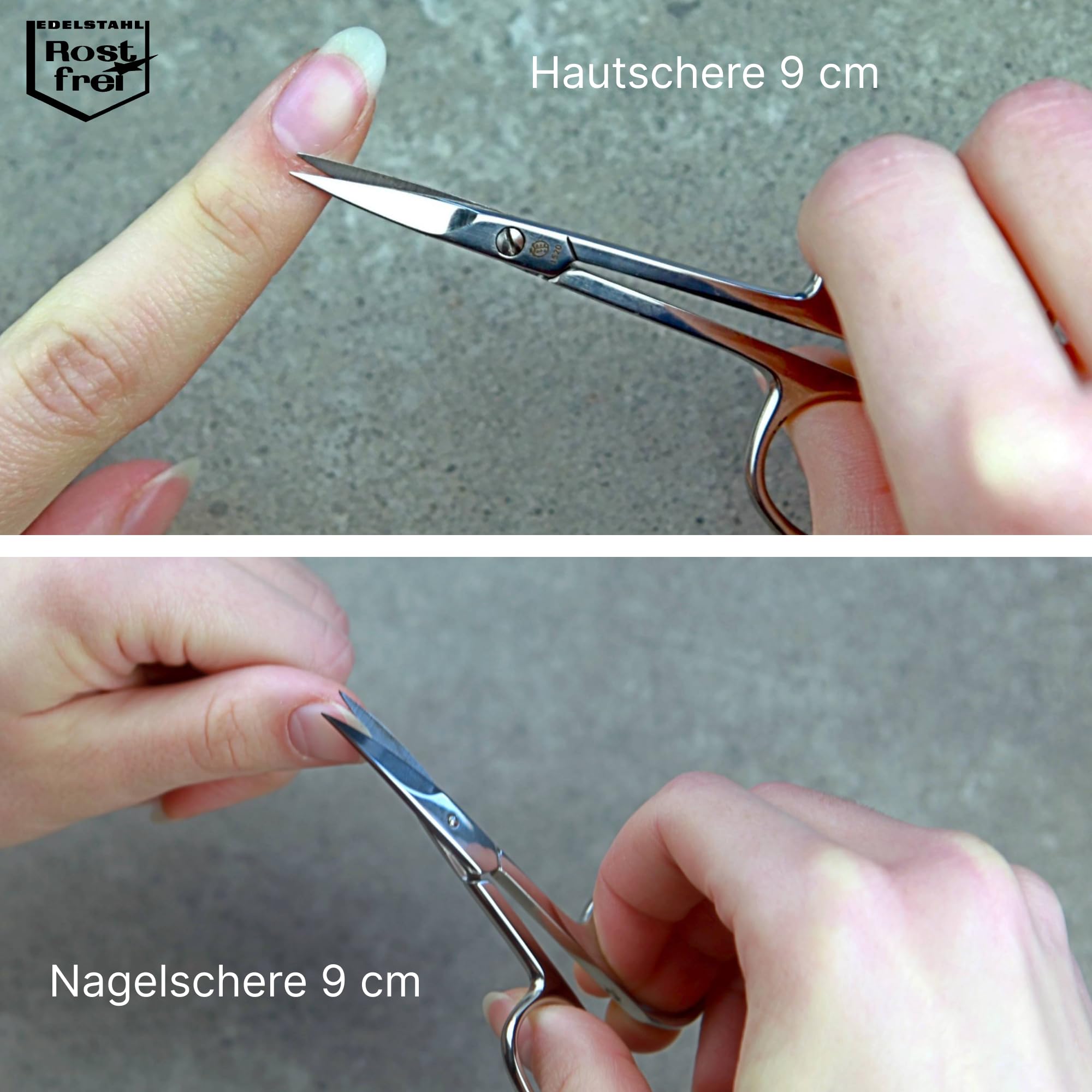 Juego de manicura de 7 piezas – Estuche con cremallera con instrumentos de acero inoxidable y acero al carbono – Juego de manicura y pedicura – Funda de piel de cordero de napa (azul cobalto)