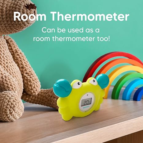AYCORN® Baby Bath Thermometer, Waterproof Digital Baby Thermometer with LED Light for Child Safety, Floating Bathtub Toy, BPA Free