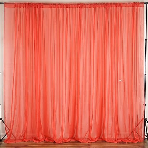 Miniatura 13 de New Creations Fabric & Foam Inc, panel de cortina de gasa transparente de poliéster, 5 pies de ancho x 8 pies de alto, 1 panel (rubor)