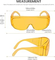 Vista 5 de Calabria 1003 Gafas de seguridad grandes que se ajustan sobre anteojos graduados Fitover para hombres y mujeres, envolventes, tintadas