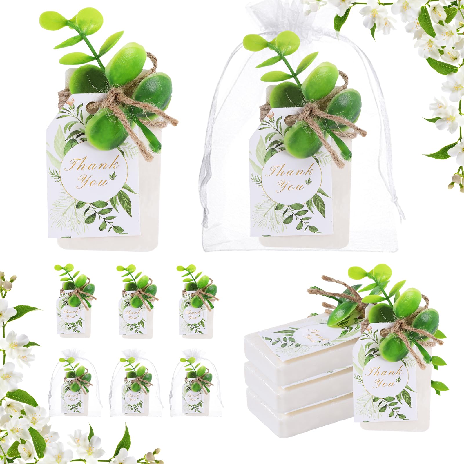 50 pezzi di sapone fatto a mano, regalo di nozze, eucalipto naturale, sapone fatto a mano, regali di ringraziamento per la sposa, baby shower, feste, decorazioni da giardino primaverili con